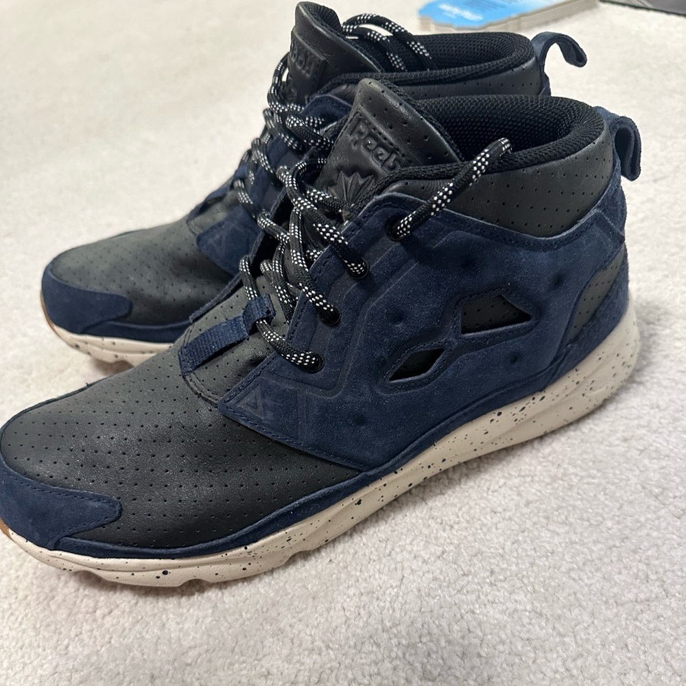 Men’s Reebok Navy and Black High-Top Sneakers